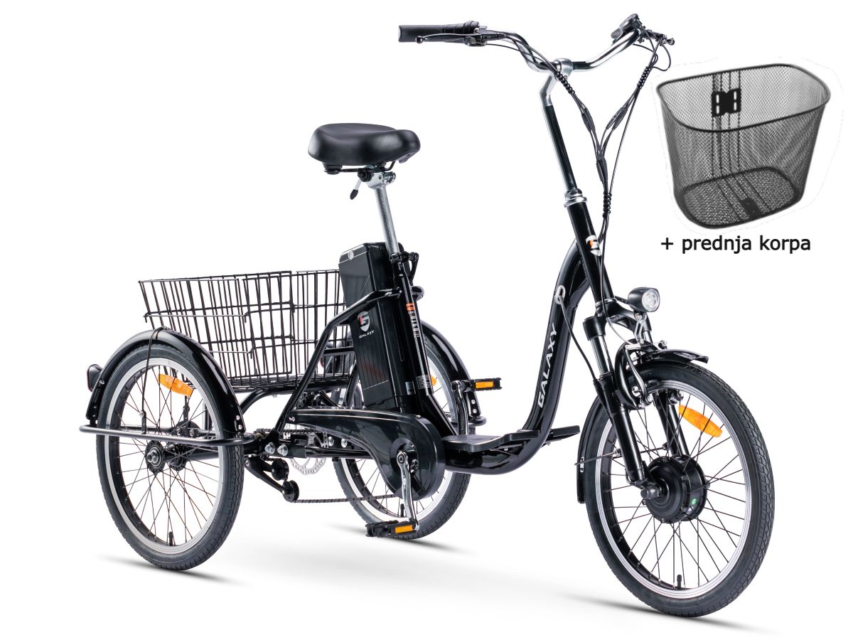 Električni tricikl 20" VIGO (250W 36V/10.4Ah lithium) crna