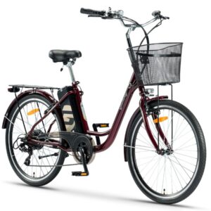 Električni bicikl 26" BARCELONA (250W 36V/10.4Ah lithium) bordo