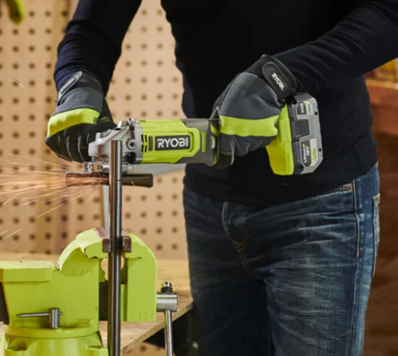 Set aku. ugaona brusilica (125mm) + punjač+ baterija 4Ah (18V ONE+™) – RYOBI RAG18125-1C40S - Слика 4